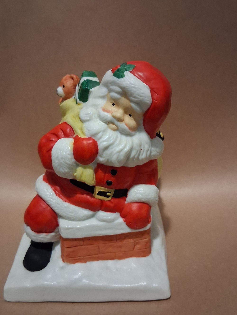 Festive Red Santa Figurine with Gift Sack - Holiday Decor